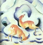 Franz Marc Deer in the Snow Germany oil painting artist